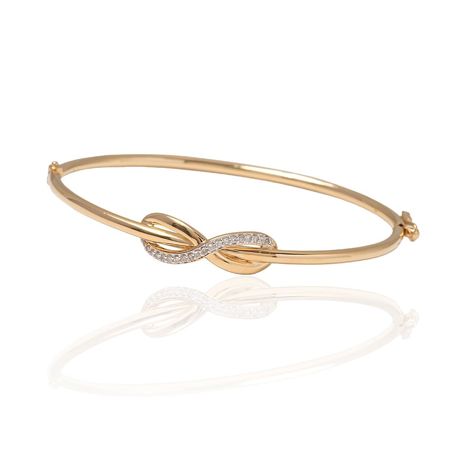 Bracelete Infinito com Diamantes em Ouro Amarelo