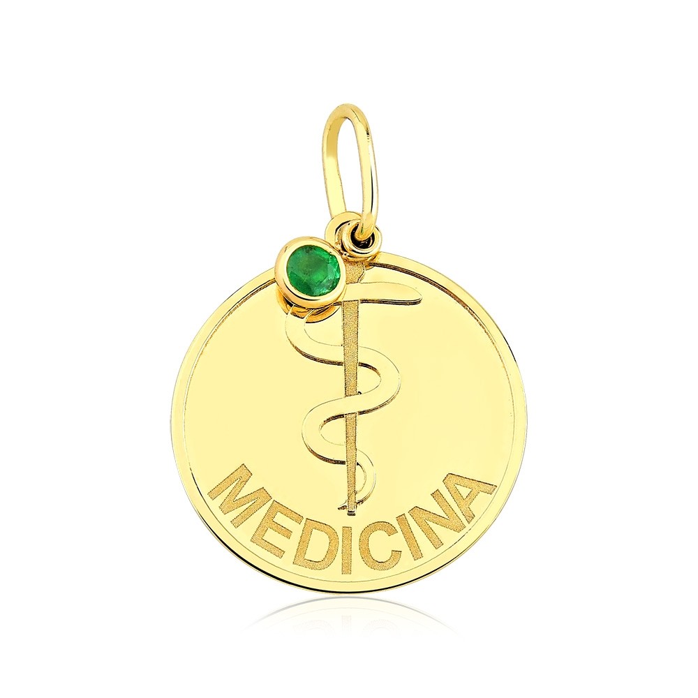 Medalha Medicina com Esmeralda