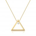 Pingente Triângulo com Diamante em Ouro Amarelo 18k